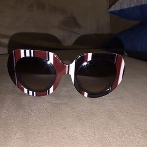 Dolce & Gabbana Red and White Striped Sunglasses